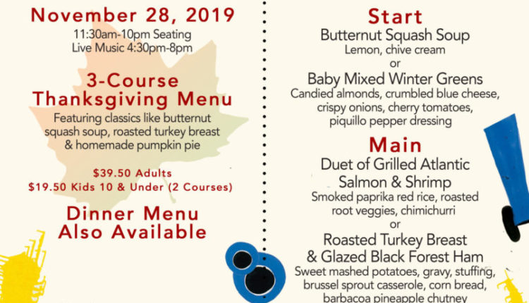 thanksgiving menu cafe sevilla