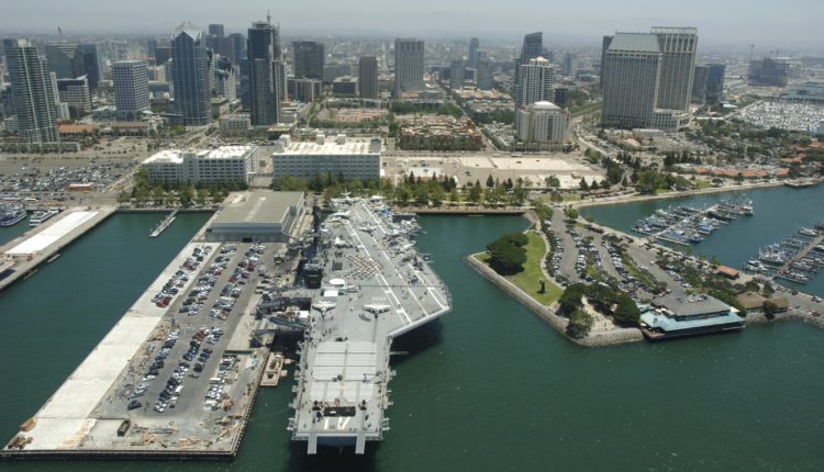 USS Midway San Diego Skyline