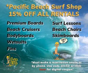 PB Surf Shop 15% Off all rentals 300 x 250